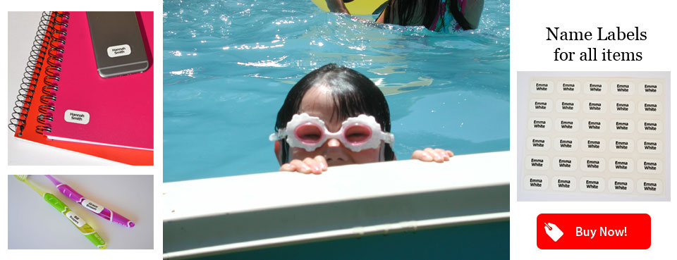 Name labels can be used for all items, big or small